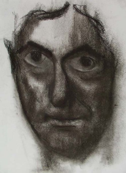 face study in charcoal